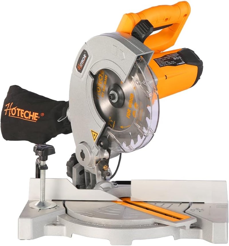 HOTECHE 7-1/4-Inch Miter Saw 7.5A Compound Single Bevel Chop Saw with Laser and Blade for Wood and Metal Working - Image 1